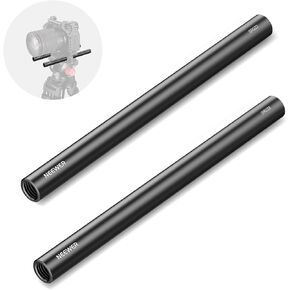 NEEWER 15mm Rod (8"/20cm Long, 2 Pack), Aluminum Alloy Extendable 15mm Extension Rods for 15mm LWS Rod Rail System Shoulder Rig Video Rig Baseplate, SR022