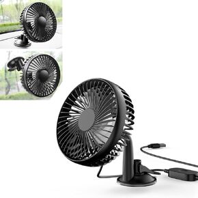 Pack-1 Car Fans for Seat Headrest, Keep Cool, Single-head Portable Cooling Air Fan with Stepless Speed Regulation, Universal 360 Degree Rotatable Fan Replacement for Truck SUV Car (Black)