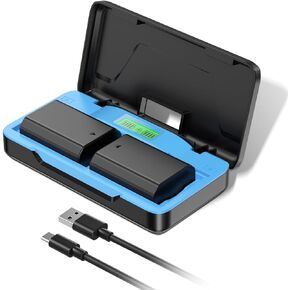 Artman 2-Pack NP-FZ100 Battery 2500mAh with USB-C 20W Fast Charging Case Set for Sony A7 IV A7 III A9 III FX3 FX30 A7S III A7R III A7C A6600 A6700 ZV-E1 A7R IV A7R V A9 A9 II A9R A9S, Camera