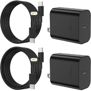 Samsung Super Fast Charger,[6+10FT] 45W USB C Super Fast Charging with 2Pack Type C Charger Cable Cord for Samsung Galaxy S23 Ultra/S23/S23+/S24/S24+/S24Ultra/S22 Ultra/Galaxy Tab PPS Wall Charger3.0