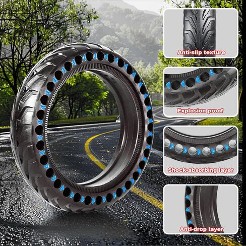8.5x2 Inch Solid Rubber Tire for Electric Scooter, 8 1/2 x2 Tire for Gotrax GXL V2 / XR/APEX, 50/75-6.1 Replacement Tire for Xiaomi M365 / 1S /Pro 2 and All 8.5'' Scooter Tires (Black) in Saudi Arabia