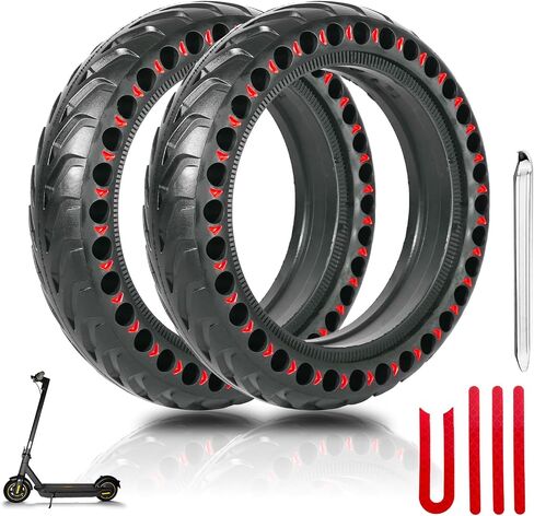 8.5x2 Inch Solid Rubber Tire for Electric Scooter, 8 1/2 x2 Tire for Gotrax GXL V2 / XR/APEX, 50/75-6.1 Replacement Tire for Xiaomi M365 / 1S /Pro 2 and All 8.5'' Scooter Tires (Black) in Saudi Arabia