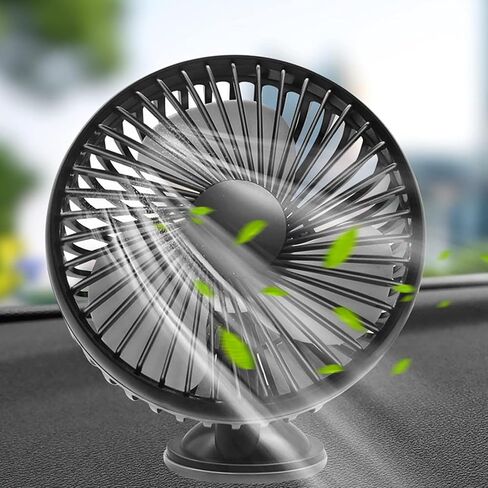 1 PC Mini Car Dashboard Fans with Suction Cup, 360 Degree Rotatable Design, Three-speed Regulation, Universal Automotive Interior Auxiliary Cooling Accessory with USB Wire (Black) in Saudi Arabia