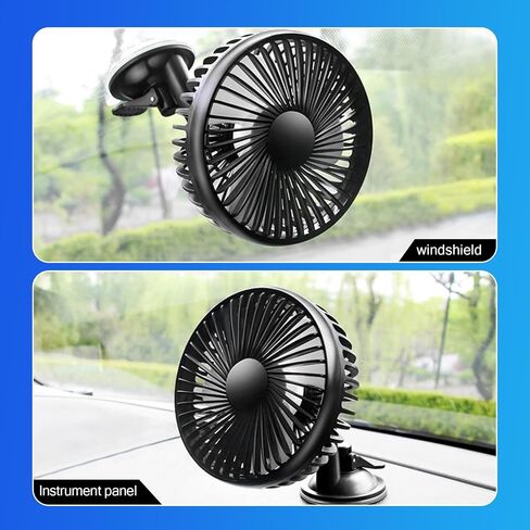 1 PC Mini Car Dashboard Fans with Suction Cup, 360 Degree Rotatable Design, Three-speed Regulation, Universal Automotive Interior Auxiliary Cooling Accessory with USB Wire (Black) in Saudi Arabia