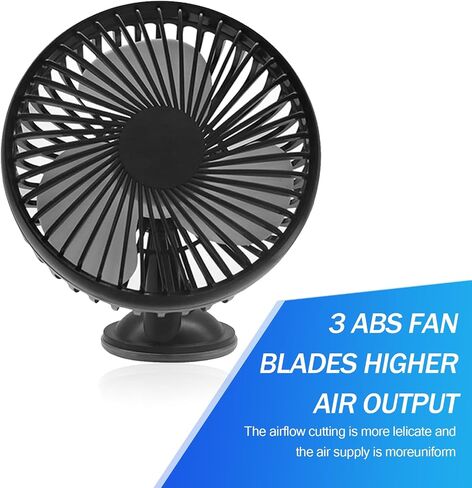 1 PC Mini Car Dashboard Fans with Suction Cup, 360 Degree Rotatable Design, Three-speed Regulation, Universal Automotive Interior Auxiliary Cooling Accessory with USB Wire (Black) in Saudi Arabia