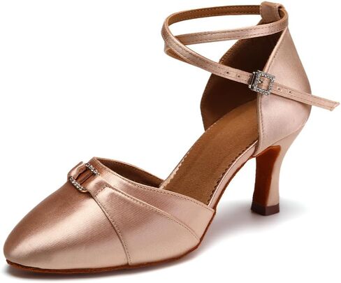 Women Ballroom Latin Dance Shoes Closed Toe Salsa Waltz Dance Practice Performance Dance Shoes in Saudi Arabia