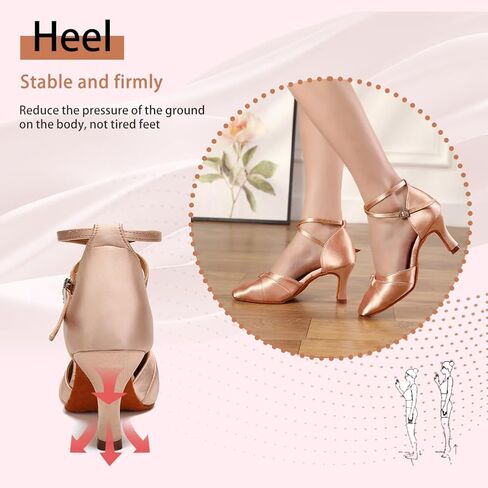 Women Ballroom Latin Dance Shoes Closed Toe Salsa Waltz Dance Practice Performance Dance Shoes in Saudi Arabia