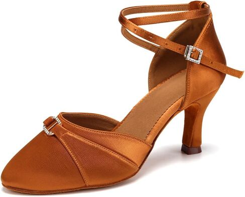 Women Ballroom Latin Dance Shoes Closed Toe Salsa Waltz Dance Practice Performance Dance Shoes in Saudi Arabia