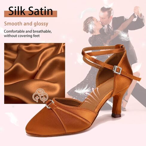 Women Ballroom Latin Dance Shoes Closed Toe Salsa Waltz Dance Practice Performance Dance Shoes in Saudi Arabia