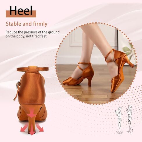 Women Ballroom Latin Dance Shoes Closed Toe Salsa Waltz Dance Practice Performance Dance Shoes in Saudi Arabia