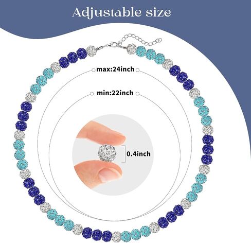 2Pcs Baseball Ice Necklace Glitter Rhinestone Clay Beaded Necklace,Athlete Inspired Shiny Rhinestone Baseball Necklace Accessories for Baseball Lovers Players in Saudi Arabia