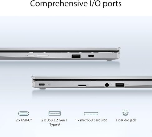 ASUS Chromebook CX1، شاشة 15.6 بوصة FHD NanoEdge، معالج Intel Celeron N4500، تخزين eMMC سعة 64 جيجابايت، ذاكرة الوصول العشوائي 8 جيجابايت، نظام التشغيل Chrome، فضي شفاف، CX1500CKA-AS84F in Saudi Arabia