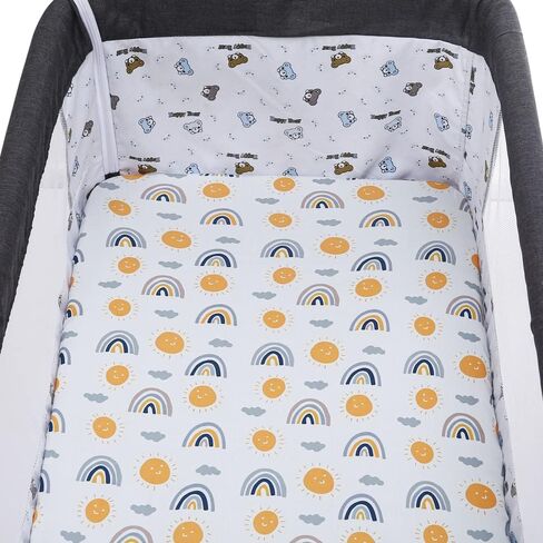 Bassinet Sheets 4 Pack Compatible with Halo Bassinest Swivel, Flex, Glide, Premiere & Luxe Series Sleeper Stretchy Ultra Soft Sun/Forest Deer/Space/Dinosaur in Kuwait