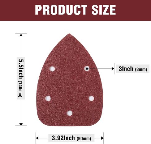 CowboyBOB 100 PCS 5 Holes Hook and Loop Mouse Sander Sandpaper Mouse Detail Sanding Disc Mouse Sanding Pads Assorted 40/80/120/180/240 Grits in Kuwait