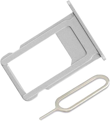 علبة بطاقة Sim بديلة لجهاز iPhone 6s Sim Card مع دبوس Ejet مفتوح + قماش (فضي) ASIN: B07QPPQTT4 in Kuwait