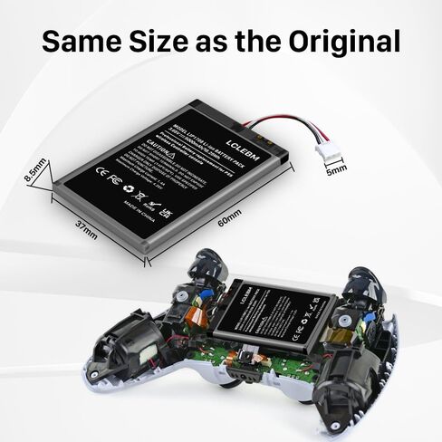 (5000mAh) Battery for PS5 Controller, 2024 New 0 Cycle Higher Capacity Rechargeable Battery Replacement for Sony PS5 LIP1708, Playstation 5 DualSense CFI-ZCT1W Wireless Controller with Tool-2 Packs in Kuwait