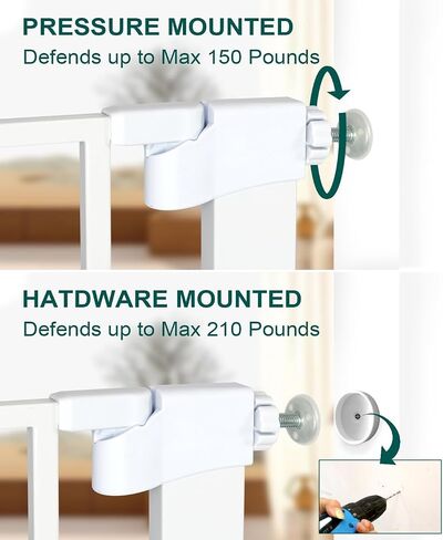 Dog Gate with Cat Door Auto Close 40.6-46" Metal Dog Gate for Doorway Stairs House Easy Walk Thru Pet Gate with Cat Door Indoor for Stairs includes 2 Y-Spindle Rods & 2 Extension Pieces & 4 Wall Cups in Saudi Arabia