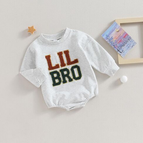 Amiblvowa Big Sister Little Sister Matching Outfits Toddler Girl Big SIS Letter Crewneck Sweatshirt Baby LIL SIS Romper in Kuwait
