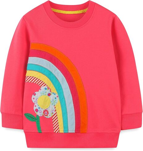 Toddler Girls Sweatshirts Baby Butterfly Crewneck Long Sleeve Shirts Kids Honey Cherry Winter Casual Tops Clothes 2T-7T in Saudi Arabia