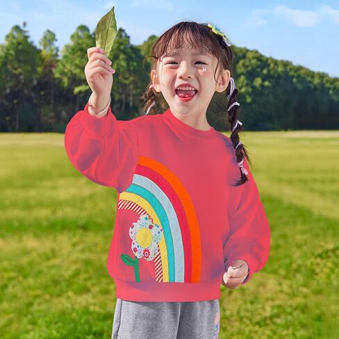 Toddler Girls Sweatshirts Baby Butterfly Crewneck Long Sleeve Shirts Kids Honey Cherry Winter Casual Tops Clothes 2T-7T in Saudi Arabia
