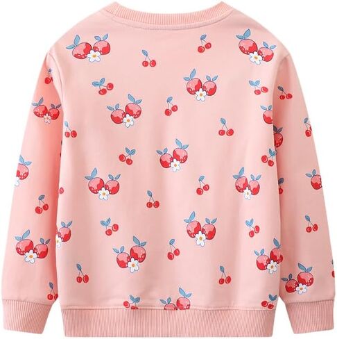 طفل الفتيات بلوزات الطفل فراشة Crewneck قمصان طويلة الأكمام الاطفال العسل الكرز الشتاء ملابس علوية غير رسمية 2T-7T in Kuwait