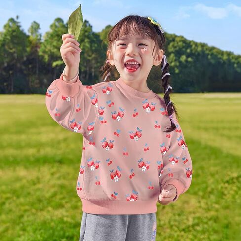 طفل الفتيات بلوزات الطفل فراشة Crewneck قمصان طويلة الأكمام الاطفال العسل الكرز الشتاء ملابس علوية غير رسمية 2T-7T in Kuwait