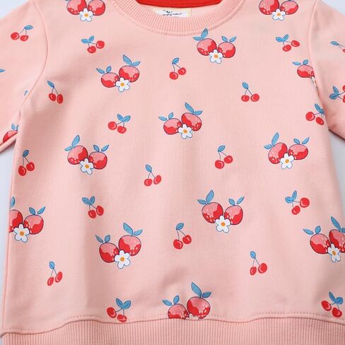 طفل الفتيات بلوزات الطفل فراشة Crewneck قمصان طويلة الأكمام الاطفال العسل الكرز الشتاء ملابس علوية غير رسمية 2T-7T in Kuwait