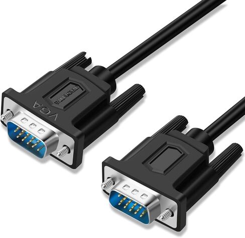 كابل SHULIANCABLE VGA إلى VGA، كابل شاشة 15 دبوس 1080P Full HD ذكر إلى ذكر للكمبيوتر وشاشة الكمبيوتر المحمول وجهاز العرض التلفزيوني والمزيد (3 أقدام) in Saudi Arabia