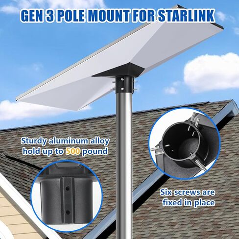 حامل Starlink، محول أنابيب Starlink Gen 3 للطبق القياسي Starlink Gen 3، حامل Starlink Gen 3، مجموعة تركيب Starlink Gen 3، محول للوحة تثبيت الأطباق القياسية Gen3/V3 Starlink in Kuwait