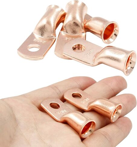 12 قطعة 2 AWG-3/8" موصلات أطراف البطارية، عروات الأسلاك النحاسية، عروات الكابلات، أطراف نحاسية، أطراف كابل بطارية شديدة التحمل، أطراف تجعيد كابل البطارية، العروات الحلقية in Kuwait