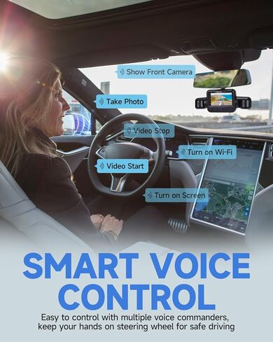 Dash Cam 360° 4 Channel Dash Camera, 4K Full HD Dashcam Front Rear Inside, Built-in Wi-Fi GPS Dash Cams, Voice Control, CPL Filter, WDR Night Vision, Included 128GB Card, 24H Parking Mode in Kuwait