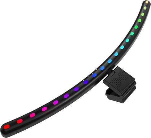 شريط إضاءة منحني مقاس 23.6 بوصة مع RGB ومصدر إضاءة مزدوج ودرجة حرارة لون قابلة للتعديل (3000K-6500K) والتحكم باللمس وحماية العين ومصباح مكتب مضاد للتوهج للمكتب المنزلي والألعاب in Saudi Arabia