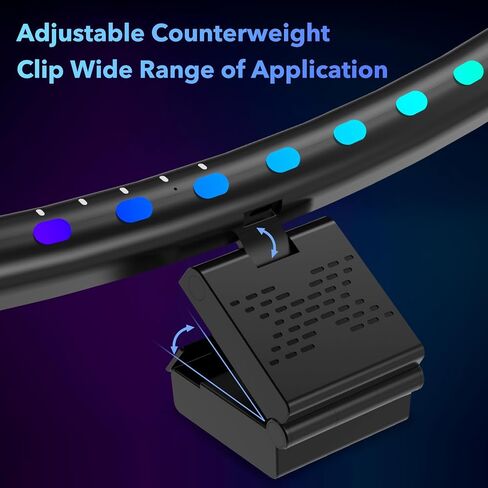 شريط إضاءة منحني مقاس 23.6 بوصة مع RGB ومصدر إضاءة مزدوج ودرجة حرارة لون قابلة للتعديل (3000K-6500K) والتحكم باللمس وحماية العين ومصباح مكتب مضاد للتوهج للمكتب المنزلي والألعاب in Saudi Arabia
