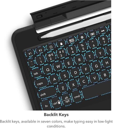 حافظة لوحة مفاتيح ZAGG Rugged Book iPad Pro مقاس 11 بوصة (M4) - مفصلات مغناطيسية متينة، حماية من السقوط بطول 6.6 أقدام، مفاتيح بإضاءة خلفية على طراز الكمبيوتر المحمول، إقران متعدد الأجهزة، لوحة مفاتيح قابلة للفصل in Saudi Arabia