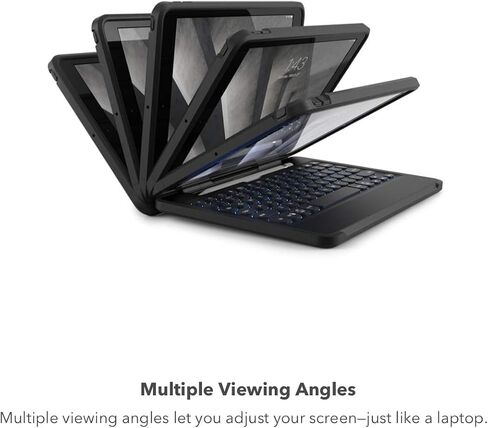 حافظة لوحة مفاتيح ZAGG Rugged Book iPad Pro مقاس 11 بوصة (M4) - مفصلات مغناطيسية متينة، حماية من السقوط بطول 6.6 أقدام، مفاتيح بإضاءة خلفية على طراز الكمبيوتر المحمول، إقران متعدد الأجهزة، لوحة مفاتيح قابلة للفصل in Saudi Arabia
