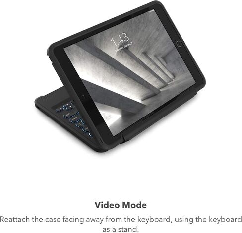 حافظة لوحة مفاتيح ZAGG Rugged Book iPad Pro مقاس 11 بوصة (M4) - مفصلات مغناطيسية متينة، حماية من السقوط بطول 6.6 أقدام، مفاتيح بإضاءة خلفية على طراز الكمبيوتر المحمول، إقران متعدد الأجهزة، لوحة مفاتيح قابلة للفصل in Saudi Arabia