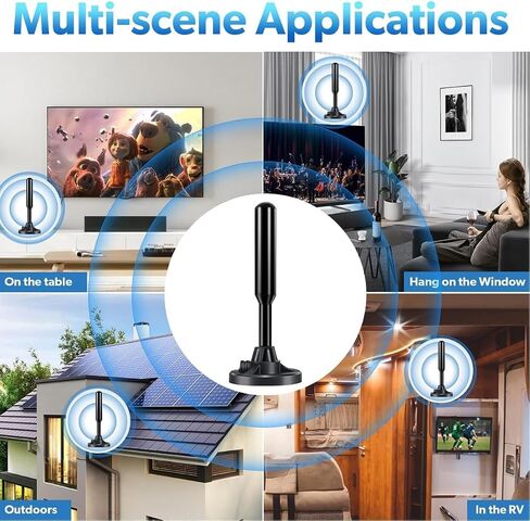 2024 TV Antenna for Local Channels,HD Antenna for Smart TV Up to 750+ Miles Range,TV Antenna Indoor for 4K 1080P TV,Digital Antenna Outdoor 25ft Coaxial Cable in Saudi Arabia