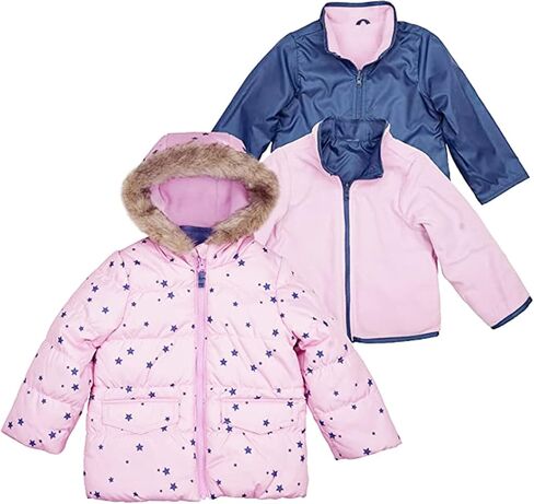 سترة OshKosh B'Gosh للفتيات الصغيرات 4 في 1 ثقيلة الوزن (5، نجمة وردية) in Saudi Arabia