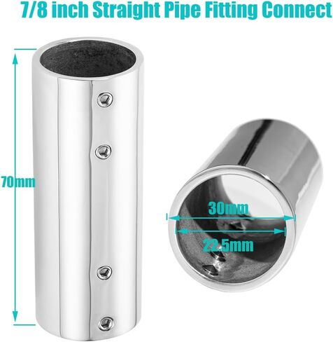 Handrail Straight Pipe Fitting Connector,AICWIOO 1 Inch 316 Stainless Steel Emt 2-Way Tube Connector Heavy Duty Bimini Top Hardware Conduit Connector for Deck Yacht/DIY project（2PCS） in Saudi Arabia