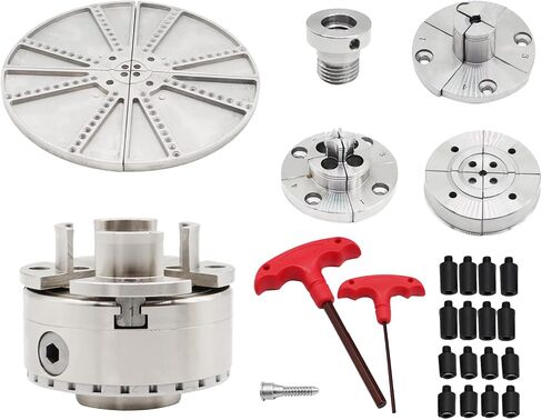 1" x 8 TPI Thread 4 Inch Self Centering Wood Lathe Nickel-Plated Chuck Set 2/3/5 Jaw Turning Chuck Set (4+1 Jaw) in Saudi Arabia