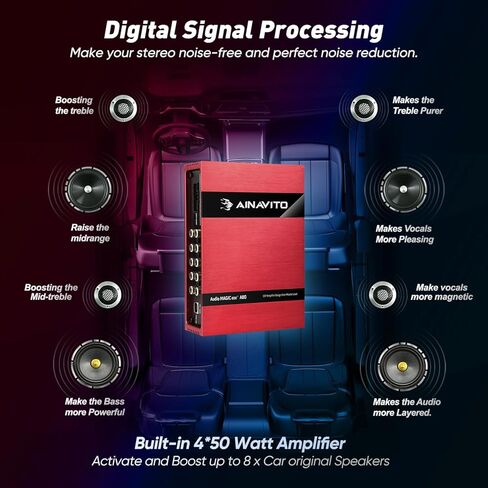 A80 DSP Amplifier Car Audio Digital Signal Processor,31-Band EQ,2- Channels Input,8-Channels Output,Support Manual/PC/APP/Controller/USB car Equalizer (A80+Wired-Controller) in Saudi Arabia