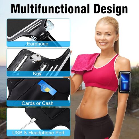 ykooe حامل هاتف للجري لهاتف iPhone 15 Plus، 15 Pro Max، 14 Plus، 14 Pro Max، 13 Pro Max، 12 Pro Max، 11 Pro Max، XS Max، Galaxy S23 Plus، S23 Ultra، S22 Plus، S22 Ultra، A14 ، A13، أسود in Kuwait