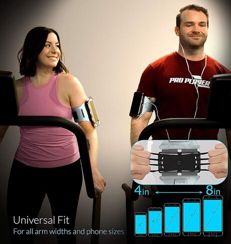 E Tronic Edge Rotatable Running Armband Cell Phone Holder for Running or Walking - Universal Phone Arm Bands for iPhone 12 Pro Max 11 X XR & Android Samsung Galaxy S9 S8 & Google Pixel (Black) in Saudi Arabia