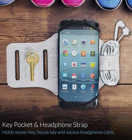 E Tronic Edge Rotatable Running Armband Cell Phone Holder for Running or Walking - Universal Phone Arm Bands for iPhone 12 Pro Max 11 X XR & Android Samsung Galaxy S9 S8 & Google Pixel (Black) in Saudi Arabia