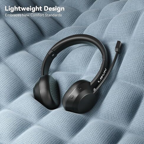 LEVN Wireless Headset, Wireless Headset with Mic for Work(Noise Cancelling), Wireless Headset for Work from Home/Office/Call Center/PC/Computer/Laptop/Teams/Zoom in Kuwait