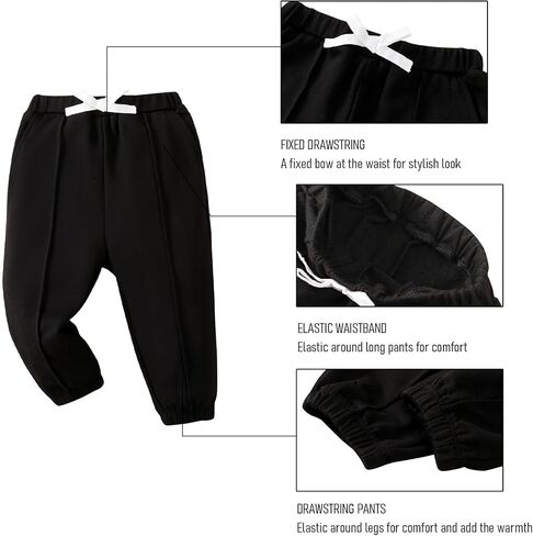 SOBOWO Baby Boy Sweatpants Jogger Pants Toddler Boys Solid Elastic Waist Letter Patched Active Bottoms Fall Winter Clothes in Saudi Arabia