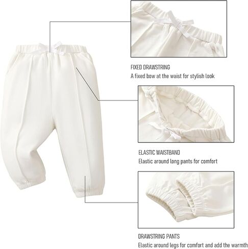 SOBOWO Baby Boy Sweatpants Jogger Pants Toddler Boys Solid Elastic Waist Letter Patched Active Bottoms Fall Winter Clothes in Saudi Arabia