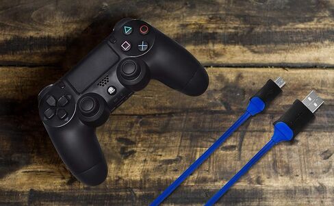 Amazon Basics PlayStation 4 Controller Micro USB to USB-A Charging Cable, 6 Foot, Blue in Saudi Arabia