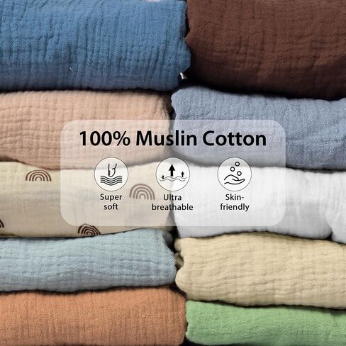 Soft Muslin Bassinet Sheets 32" x 18", Baby Bassinet Mattress Fitted Cover, Fit for Halo, Fisher Price, Delta, Graco, Oval Bassinet or Cradle, for Girl or Boy（Fog & Sage Green & Brown） in Saudi Arabia
