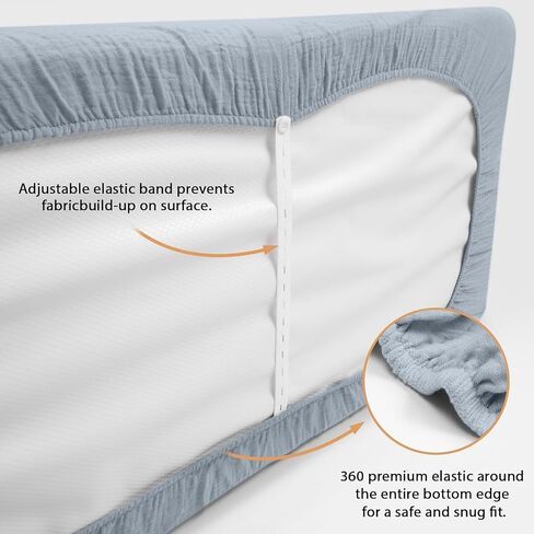 Soft Muslin Bassinet Sheets 32" x 18", Baby Bassinet Mattress Fitted Cover, Fit for Halo, Fisher Price, Delta, Graco, Oval Bassinet or Cradle, for Girl or Boy（Fog & Sage Green & Brown） in Saudi Arabia